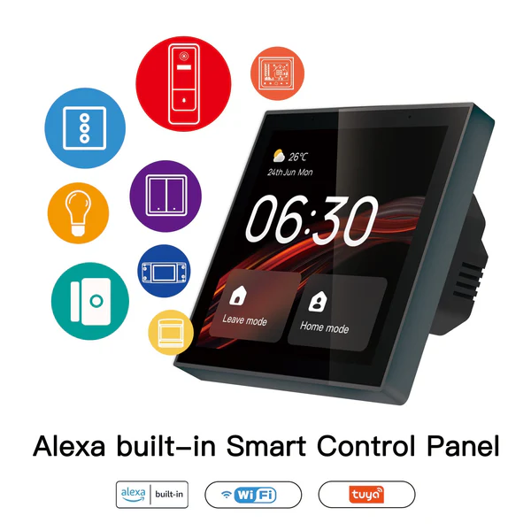 MOES Tuya Wifi Smart Touch Screen Center 4inch Control Panel, Built-in Alexa, Built-in ZigBee Gateway