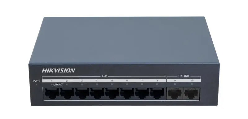 Hikvision DS-XS10G-P 8-Port PoE 10/100/1000Mbps, 2 Uplink 10/100/1000
