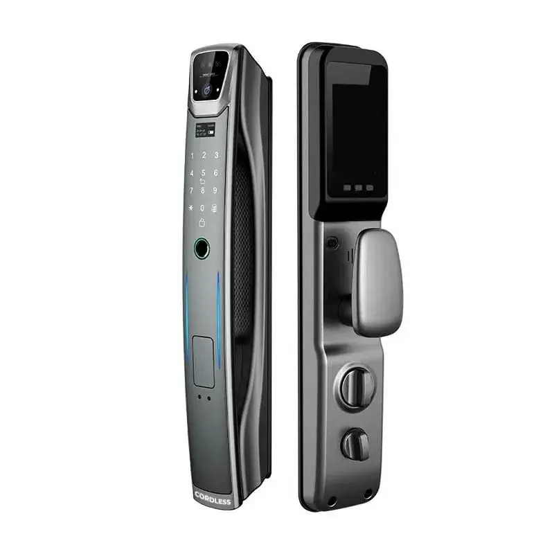 Cordless CL-K2 Smart Door Lock, Tuya APP, Face ID, Fingerprint, Password, Card, Two-Way-Audio, Alexa Support