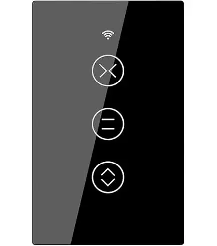 [1 Gang Curtain/Shutter] Tuya 1 Gang Curtain/Shutter Smart Switch, Black, Wi-Fi