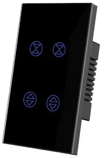 [2 Gang Curtain/Shutter] Tuya 2 Gang Curtain/Shutter Smart Switch, Black, Wi-Fi