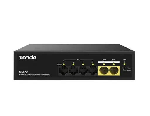 [S106PC] Tenda S106PC 6-Port 10/100 Switch with 4-PoE