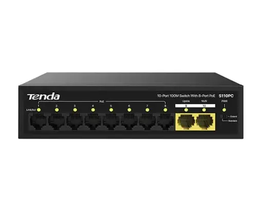 [S110PC] Tenda S110PC 10-Port 10/100 Switch with 8-PoE